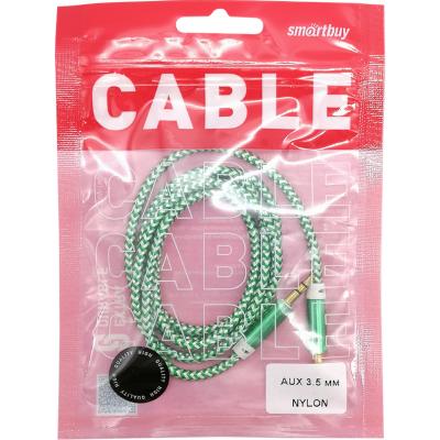 Jack 3,5mm - Jack 3,5mm 1,0м SmartBuy нейлон, зеленый (A-35-35 green)