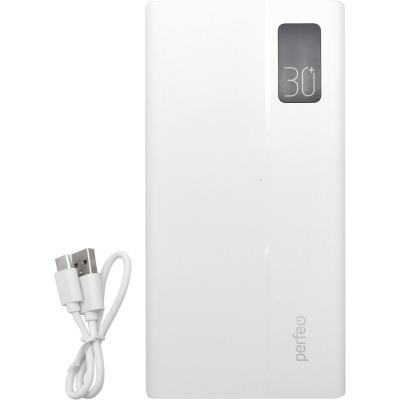 Портативный аккумулятор 30000 мАч, Perfeo MOUNTAINS, PD+QC3.0, 4USB, белый**
