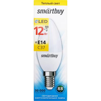 LED лампа C37/12W/3000/E14, Smartbuy