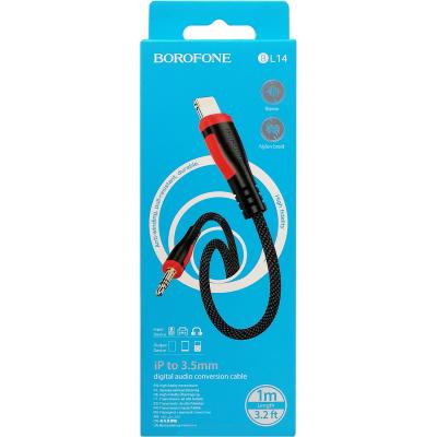 Jack 3,5mm - Lightning 1,0м, BOROFONE BL14, черный
