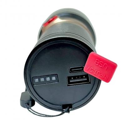 Фонарь ручной CB-X53-TG, Laser LED, ZOOM, функц. powerbank, встр. акб, Type-C БИТАЯ УПАКОВКА
