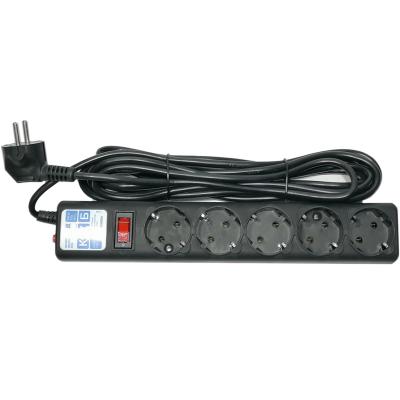 Сетевой фильтр Power Cube, 3.0м,  5 розеток, черный (SPG-B-10-BLACK)***