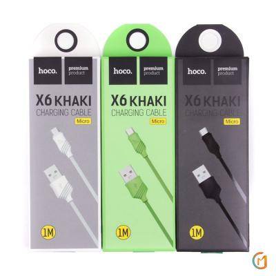 Кабель USB - micro USB, 1,0м, HOCO X6 KHAKI, белый