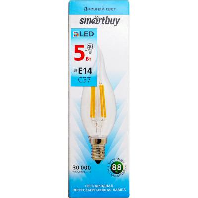 LED лампа FIL Свеча на ветру C37FCan/5W/4000/E14, Smartbuy***