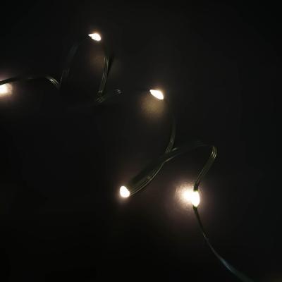 Гирлянда нитевая, уличная, 50м, 400LED, т.бел. /, капля на тройном проводе (зел), IP44, LX-129
