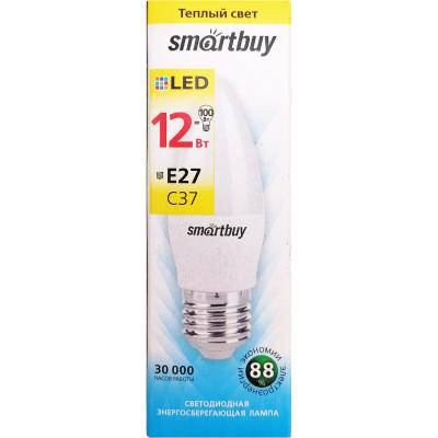 LED лампа C37/12W/3000/E27, Smartbuy	