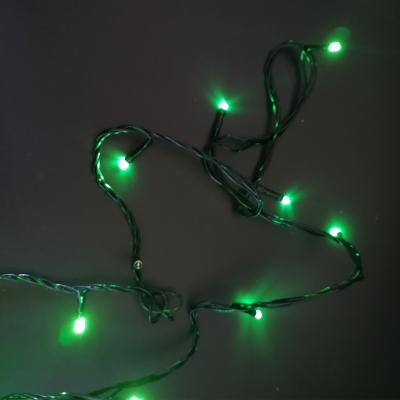 Гирлянда нитевая уличная, 10м, 80LED, зел./2 LED мерц, Ч.П. LX-218