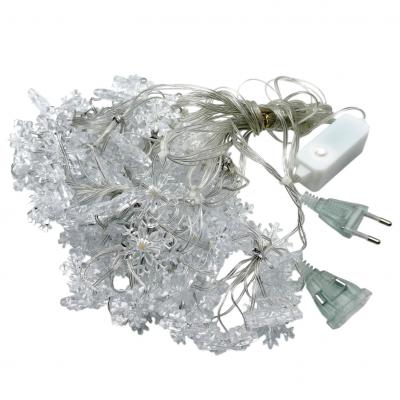 Гирлянда дождь, 3,0м/1,0м, 80LED, Снежинки т.бел. П.П. LX-378