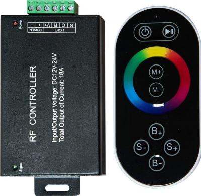 Контроллер для LED ленты с ПДУ, 18A, 12-24V, черный, LD55 /21557/