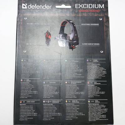 Наушники-гарнитура DEFENDER/REDRAGON Excidium, игровая, красный+черный