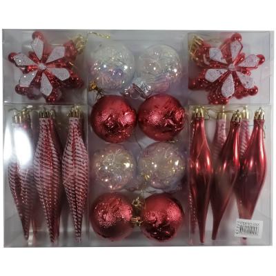 Игрушка ёлочная набор, 9295 8/6см 6/8см 12/15см красн.