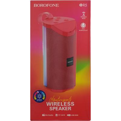Активная колонка BOROFONE BR5 (FM/AUX/USB/microSD/BT/подсветка), красный***