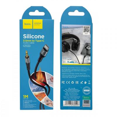Jack 3,5mm - TYPE-C 1,0м, HOCO UPA22, силикон, черный