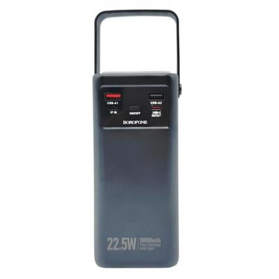 Портативный аккумулятор 50000 мАч, BOROFONE BJ65A High, 2xUSB+1xUSB-C с кабелями, черный