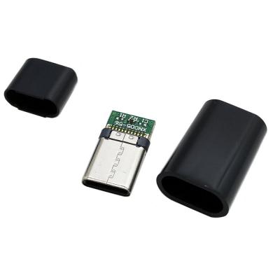 Штекер USB Type-C на кабель, +корпус, только для зарядки