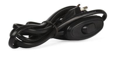 Шнур с проходным выключателем 1,7м Smartbuy (ШВВП 2х0.75) (SBE-06-P05-b), черный