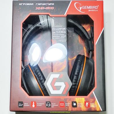 Наушники-гарнитура игровые Gembird MHS-G100, черные/оранжевые