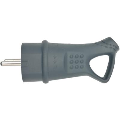 Вилка угловая с/з каучук16A 250B IP44, черная, RPG16-30-442 /32843/