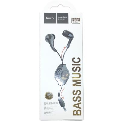 Наушники HOCO M68 Easy clip, с катушкой, черный