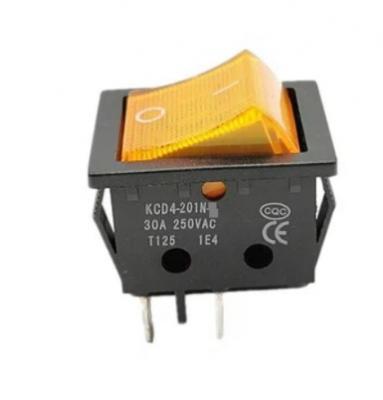 Переключатель перекидной, черно-желтый, 4 конт, KCD4-201N, ON-OFF, 250V, 30A
