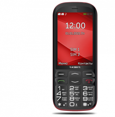 Мобильный телефон teXet TM-B409 черный-красный