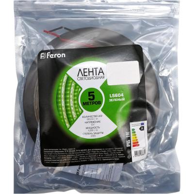 LED лента, 60SMD(2835)/m 4.8W/m 12V, IP65 5m, GREEN, LS604 /27675/