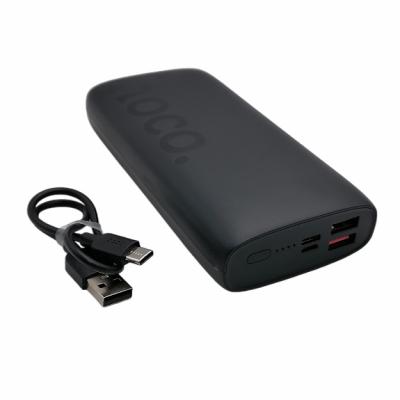 Портативный аккумулятор 20000 мАч, HOCO J122A Respect, 2xUSB+1xUSB-C, черный