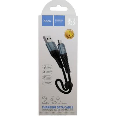 Кабель USB - micro USB, 0,25м, HOCO X38 Cool Charging, черный