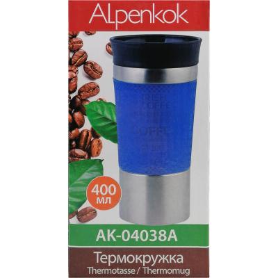Термокружка Alpenkok AK-04038A крышка 360°, 400 мл,  синий