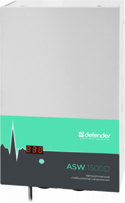 Стабилизатор напряжения DEFENDER ASW 1500D, настенный, 900Вт, 2 розетки**