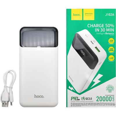 Портативный аккумулятор 20000 мАч, HOCO J102A Cool figure, 1xUSB+1xUSB-C, белый