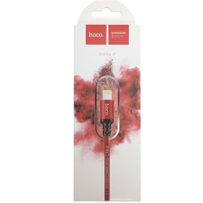 Кабель USB - Lightning 8pin, 1,0м, HOCO X14 Times speed, красный/черный 