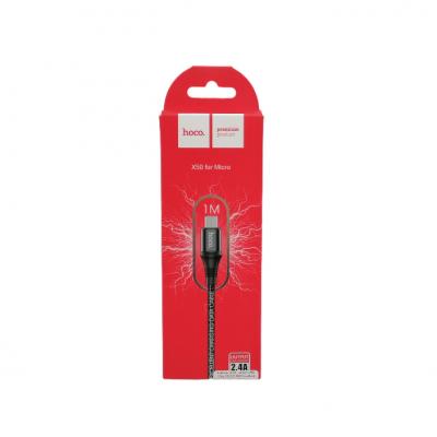 Кабель USB - micro USB, 1,0м, HOCO X50 Excellent, нейлон, черный