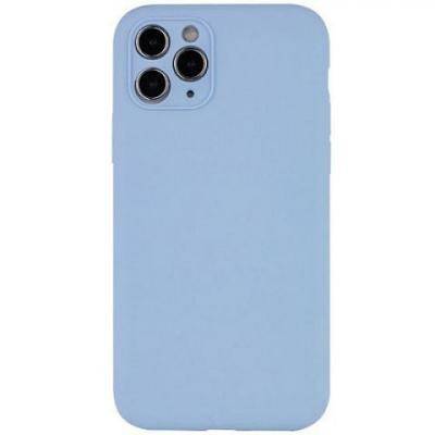 Чехол-накладка iPhone 11, резиновый, Soft touch, Silicone Case, с полным покрытием, лого, небесный