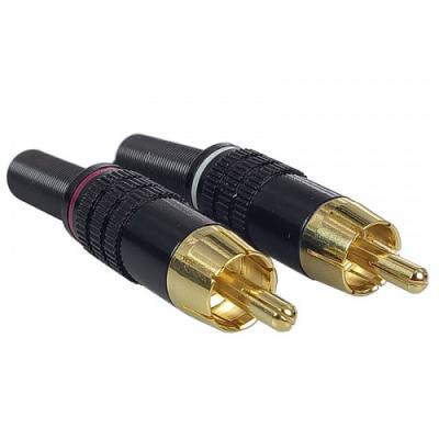 Штекер RCA ( тюльпан ) под пайку металл(хвост) GOLD на кабель /44-040
