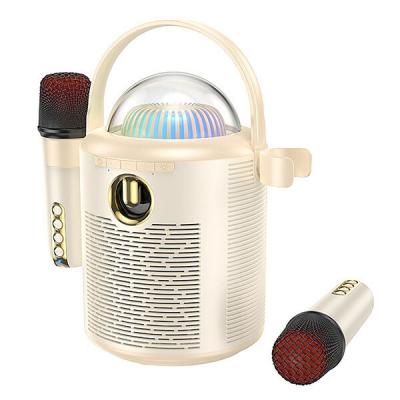 Активная колонка HOCO BS59 (FM/AUX/USB/BT) с 2-мя микрофонами, бежевый