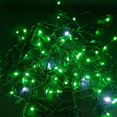 Гирлянда нитевая уличная, 10м, 80LED, зел./2 LED мерц, Ч.П. LX-218