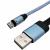 Кабель USB - Micro USB, 1,0м, HOCO U90 Ingenious streamer, LED, магнит, синий