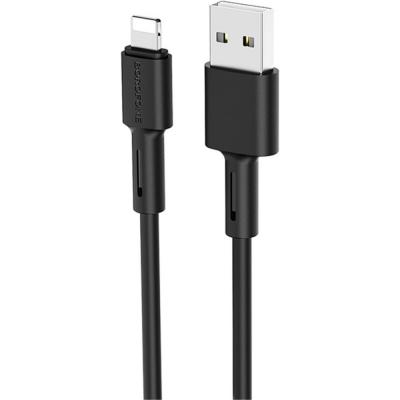 Кабель USB - Lightning 8pin, 1,0м, BOROFONE BX31 Soft silicone, силикон, черный