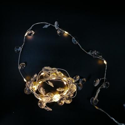 Гирлянда проволочная, 2м, 20LED, т.бел. кристаллы, 2*AA, Luca String Light /87419/
