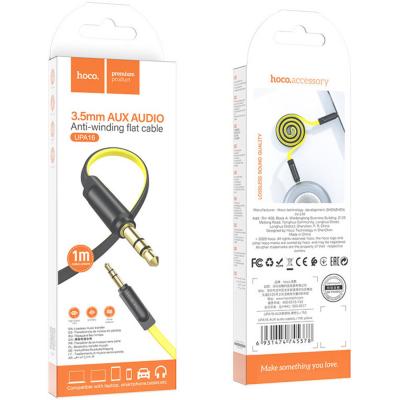 Jack 3,5mm - Jack 3,5mm 1,0м stereo HOCO UPA16 Series, плоский, желтый
