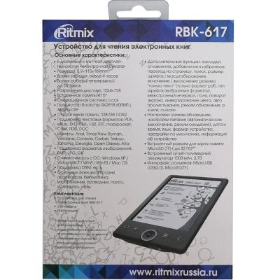 Электронная книга RITMIX RBK-617 черный 1024*758, 128 МБ, 600 Мгц.***