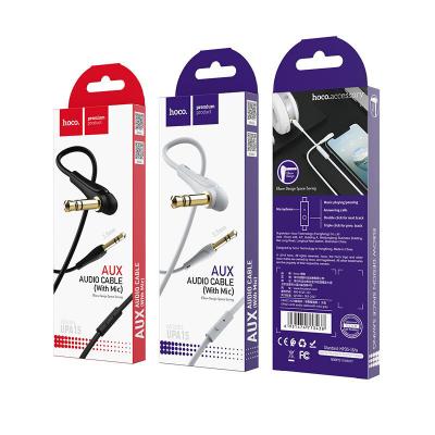 Jack 3,5mm - Jack 3,5mm 1,0м stereo HOCO UPA15 Series (with Mic), черный
