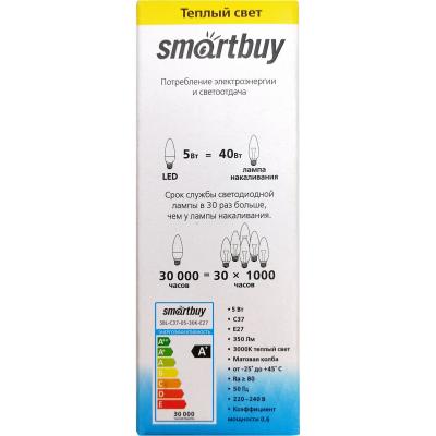 LED лампа C37/05W/3000/E27, Smartbuy