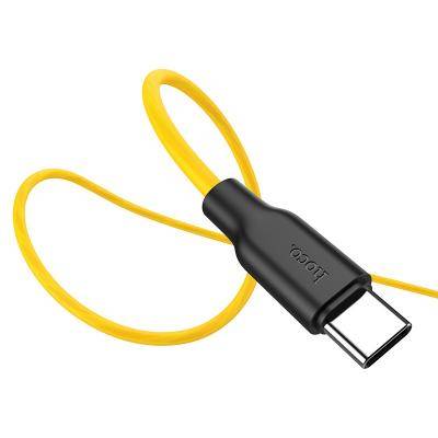Кабель USB - Type C, 1,0м, HOCO X21 Plus Silicone 3.0A, черный/желтый