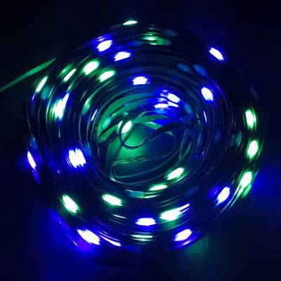 Гирлянда нитевая, уличная, 50м, 400LED, RGB, капля на тройном проводе (зел), IP44, LX-130
