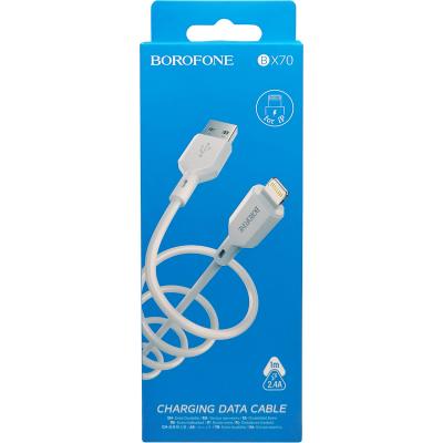 Кабель USB - Lightning 8pin, 1,0м, BOROFONE BX70, 2.4A, белый 