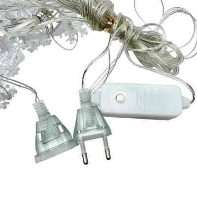 Гирлянда дождь, 3,0м/1,0м, 80LED, Снежинки т.бел. П.П. LX-378