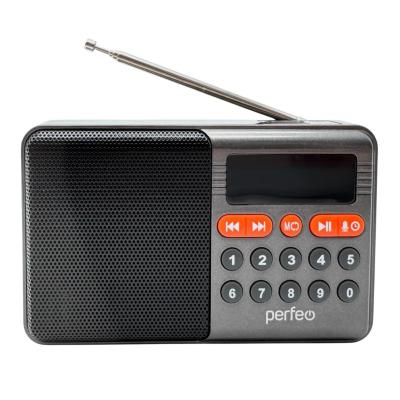 Радио Perfeo ТУРИСТ, 87,5–108 FM, питание USB/18650, серый