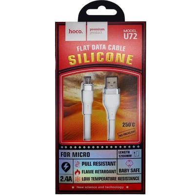 Кабель USB - micro USB, 1,2м, HOCO U72 Forest Silicone, белый